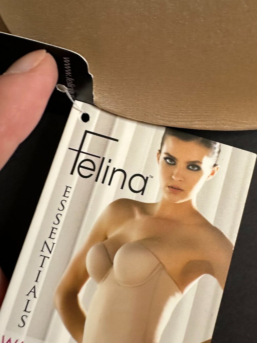 Felina Essentials Black Strapless Bra, 38D